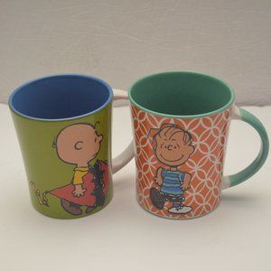 Lot of (2) Peanuts Charlie Brown & Linus Mugs